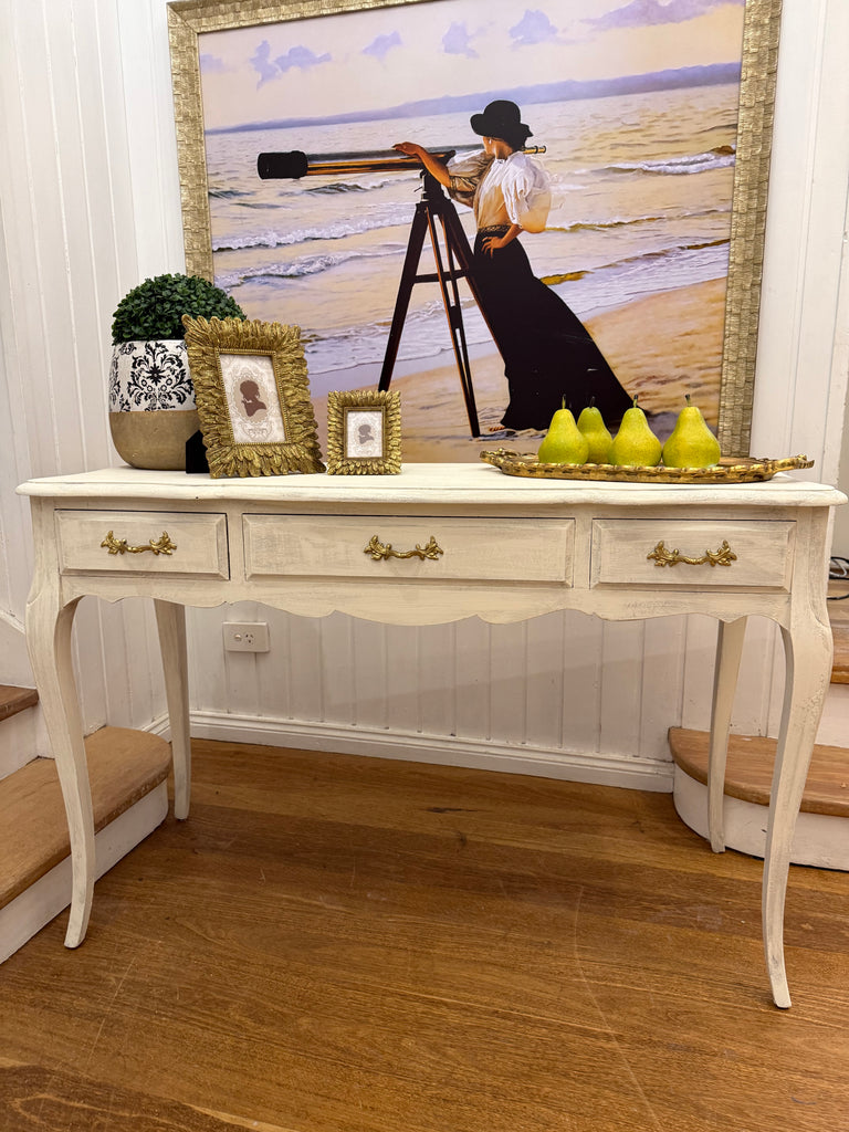 Vintage Queen Anne French Provincial Style Console Table