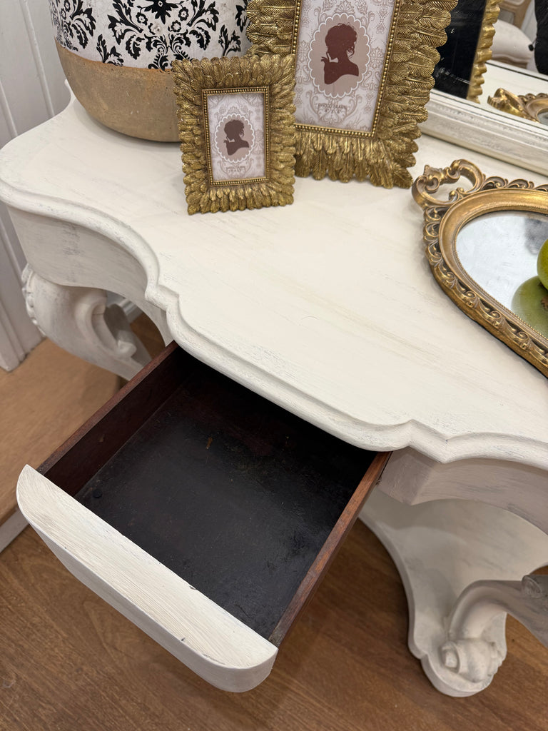 Vintage French Provincial Style Hall Table and Mirror