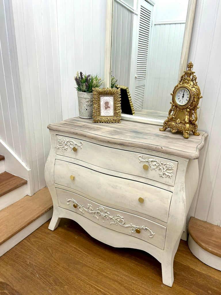 Bombe Style Drawers and Mirror