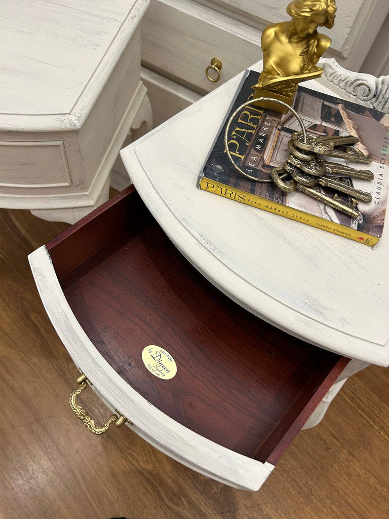 2 x Vintage Queen Anne Bedside Tables