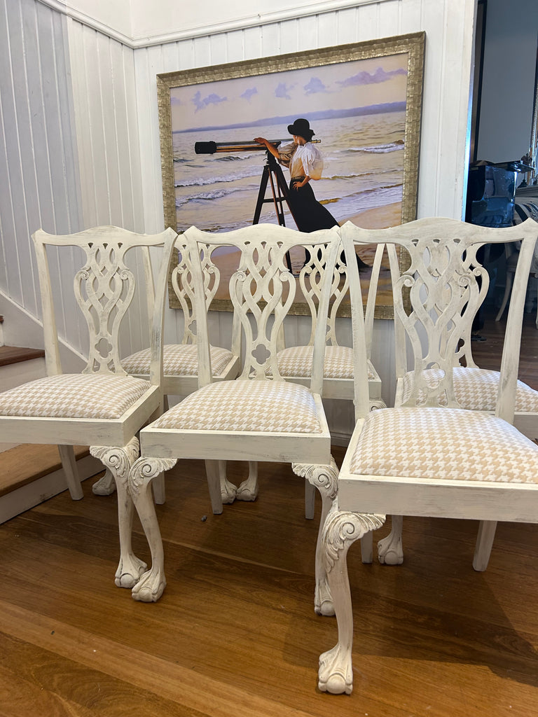 6 x Vintage Chippendale Dining Chairs