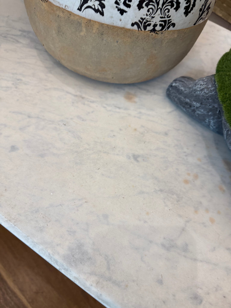 Vintage Cast Iron and Marble Table