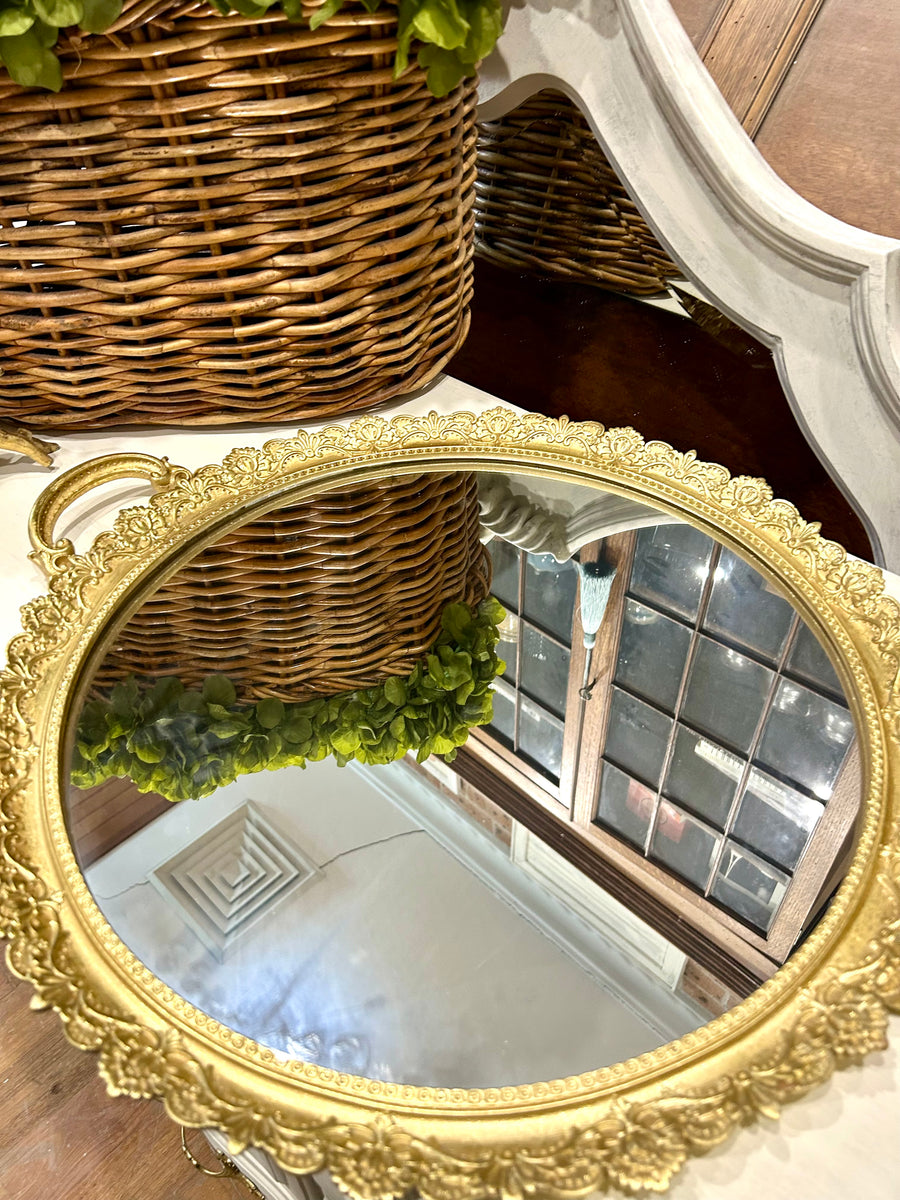 Large Round Mirrored Tray