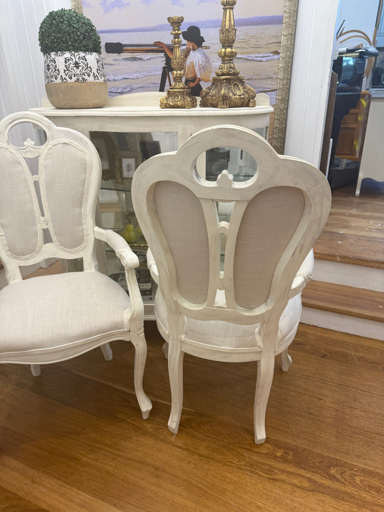 2 x Vintage Queen Anne armchairs