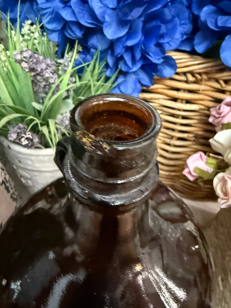 Amber Glass Handled Flagon