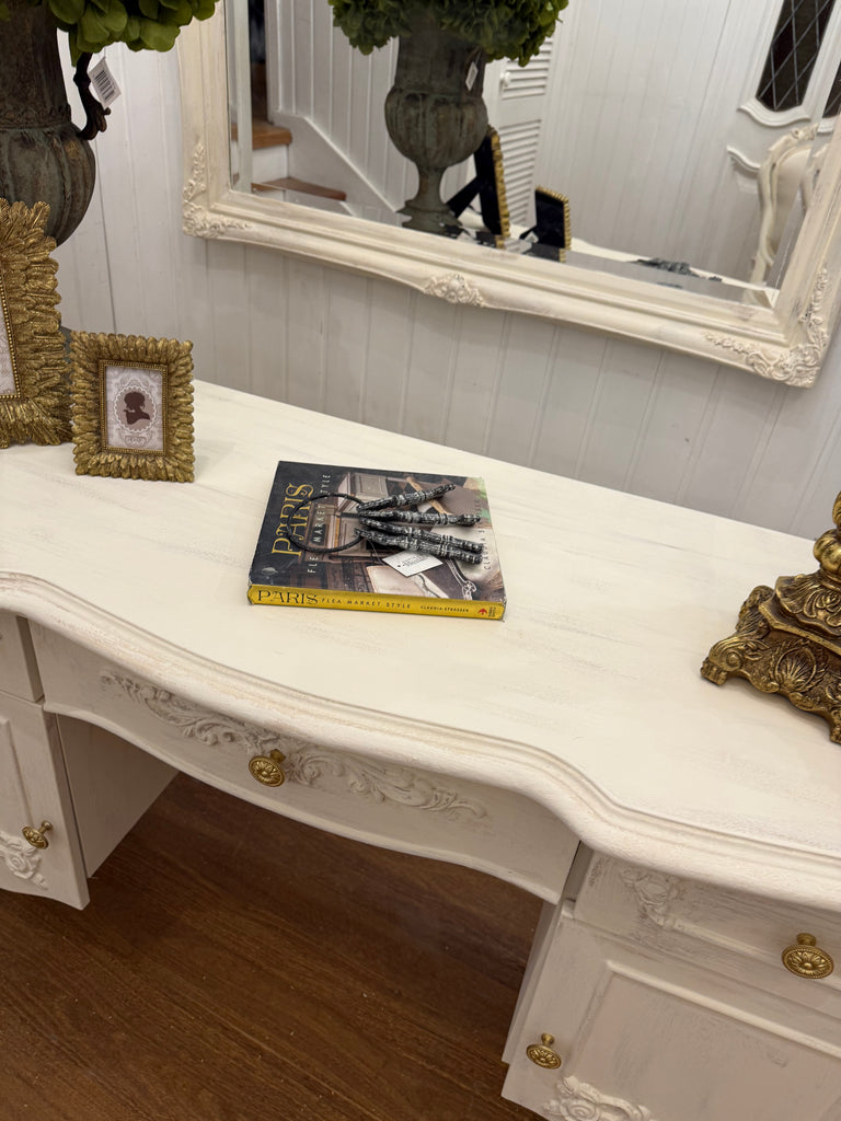 French Provincial Style Console Table/ Dressing Table and Mirror