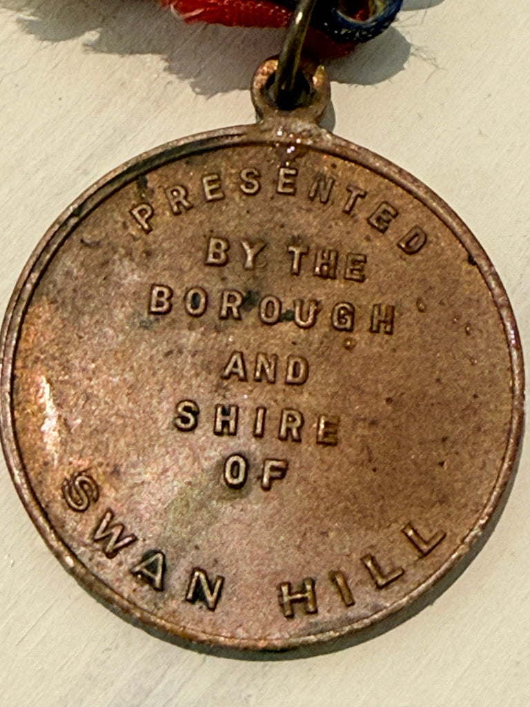 Rare 1953 Queen Elizabeth II Coronation Medal – Borough & Shire of Swan Hill – Amor Sydney – Original Ribbon