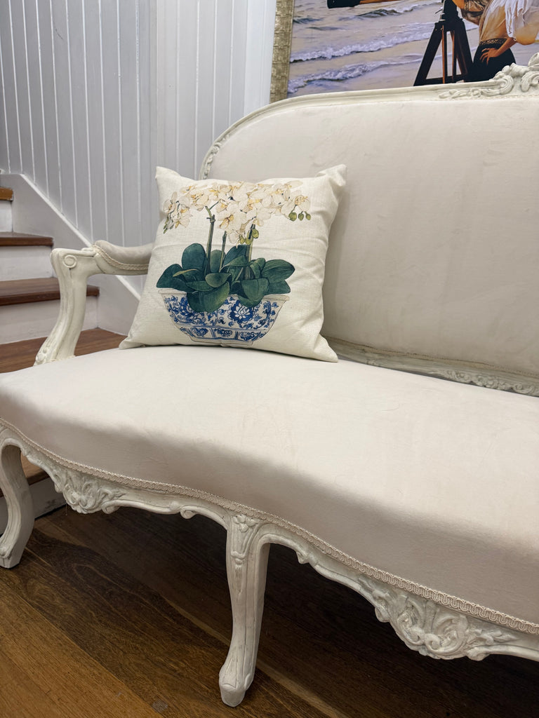 Reupholstered Vintage French Style Sofa Lounge