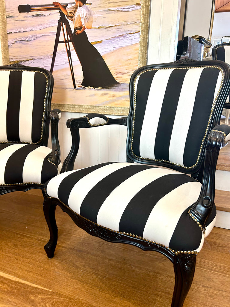 2 x Large French Style Armchairs