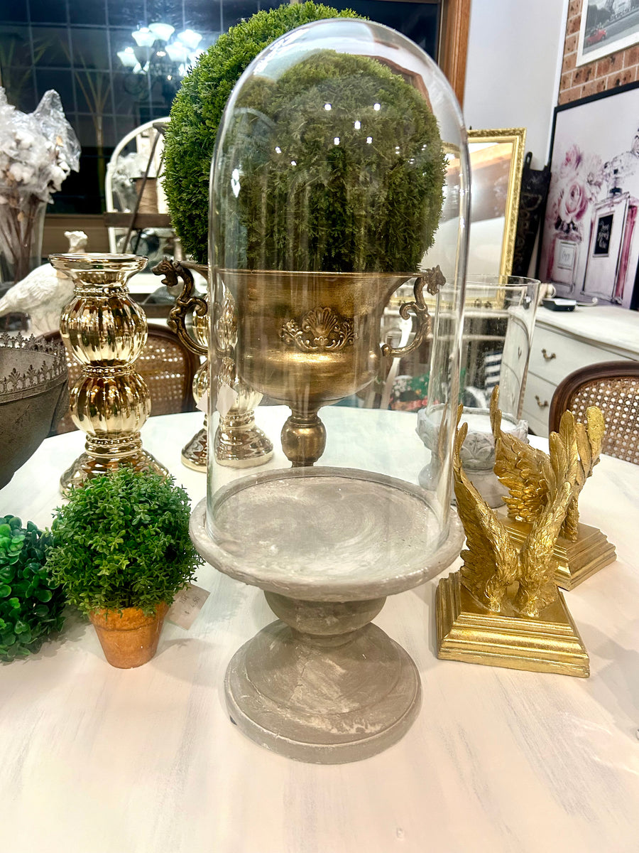 Cement stand with dome glass