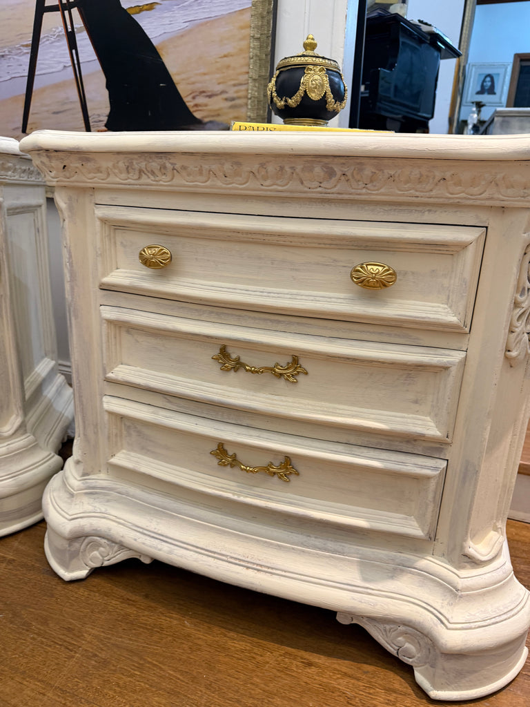 2 x Large French Provincial Style Bedside Tables