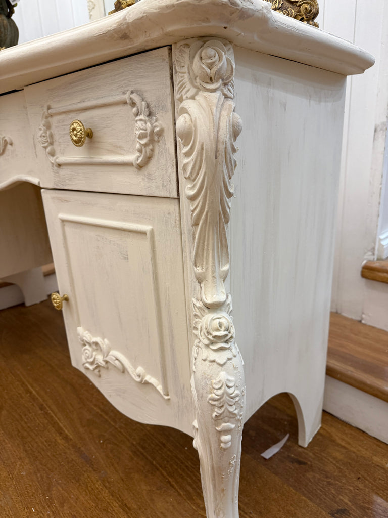 French Provincial Style Console Table/ Dressing Table and Mirror