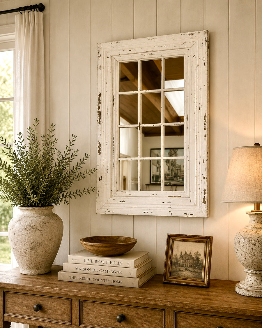 Rustic Provincial Window Mirror
