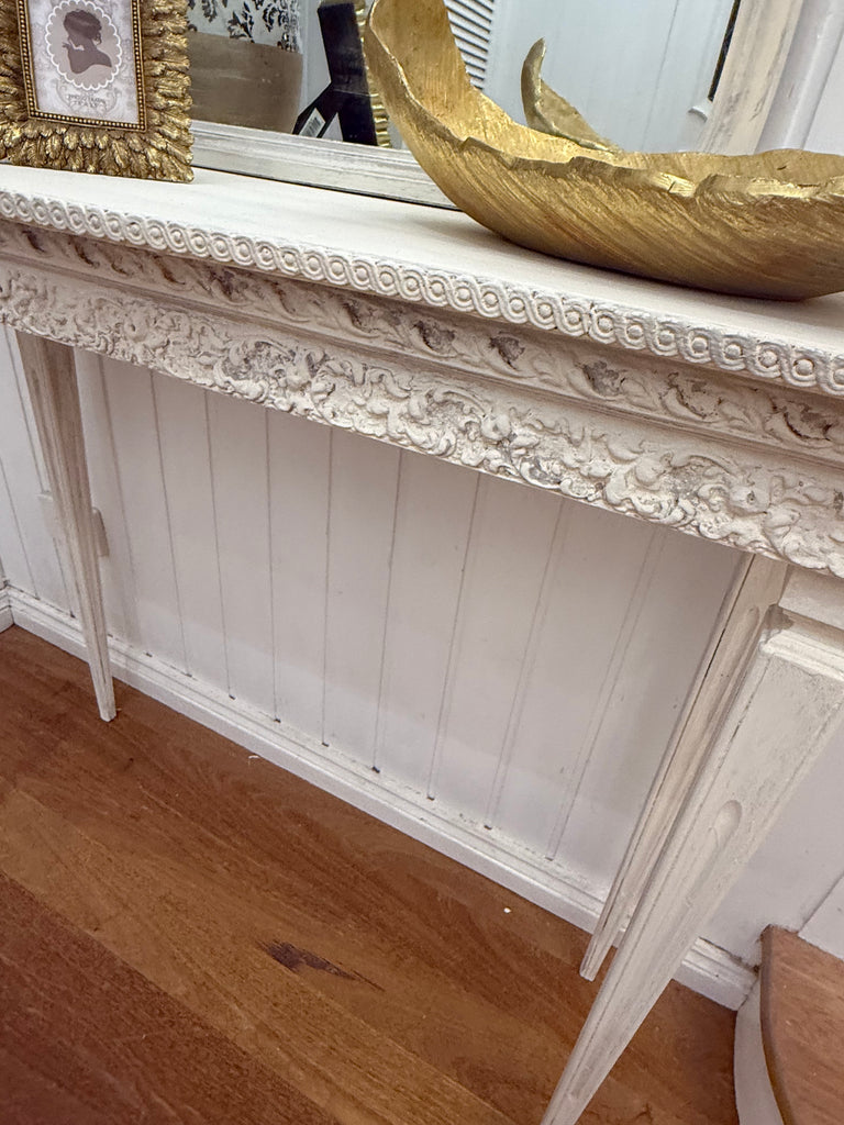 Vintage French Provincial Style Hall Table and Mirror