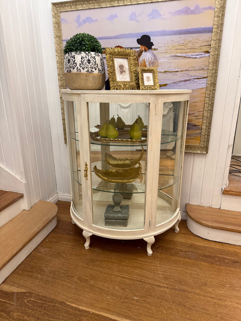 Vintage Queen Anne French Provincial Style Display Cabinet