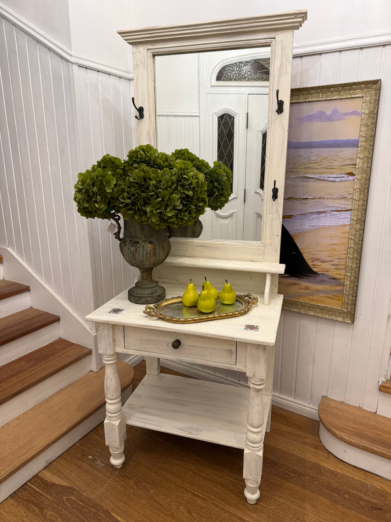 Solid Wood Rustic Provincial Style Hall Stand
