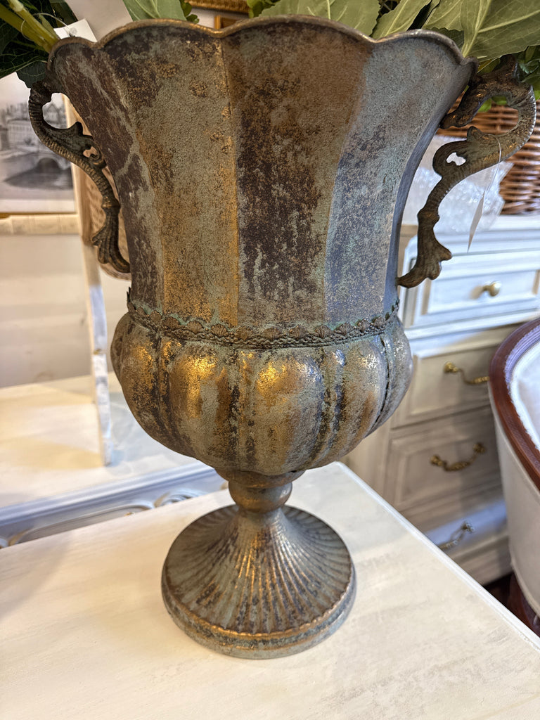 Antique Looking Metal Vase/ Urn
