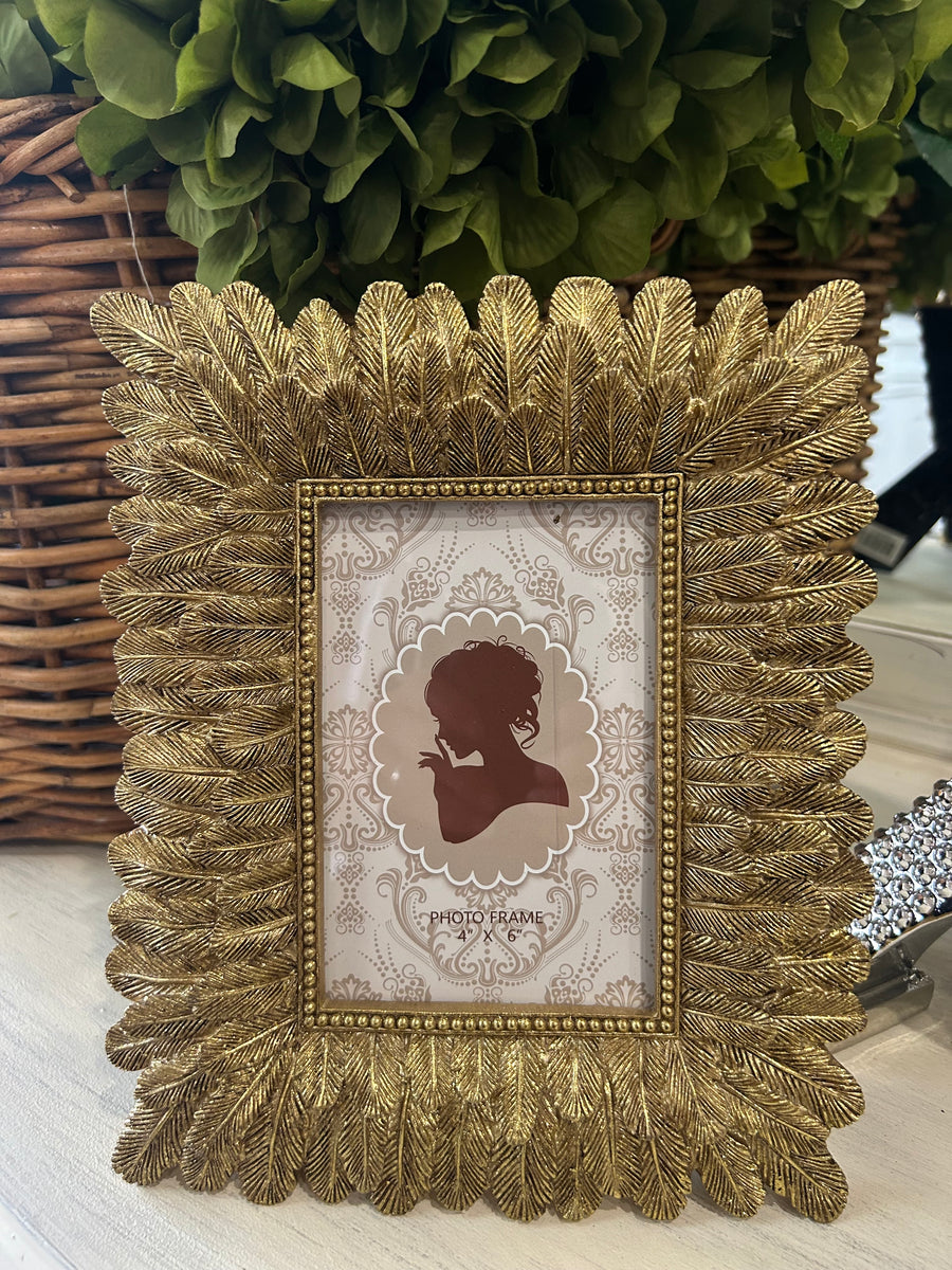 Gold Photo Frame Feather
