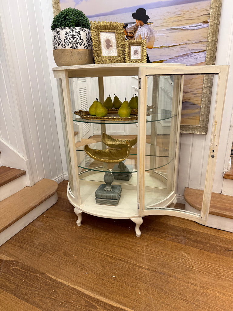 Vintage Queen Anne French Provincial Style Display Cabinet