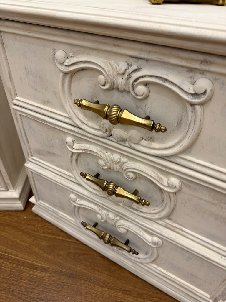 2 x Vintage French Provincial Style Bedside Tables