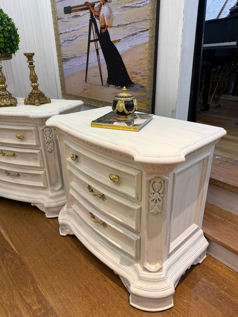 2 x Large French Provincial Style Bedside Tables