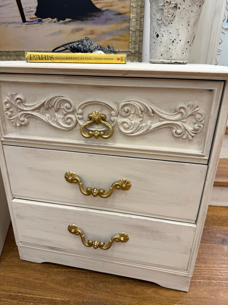 2 x Vintage French Provincial Style Bedside Tables