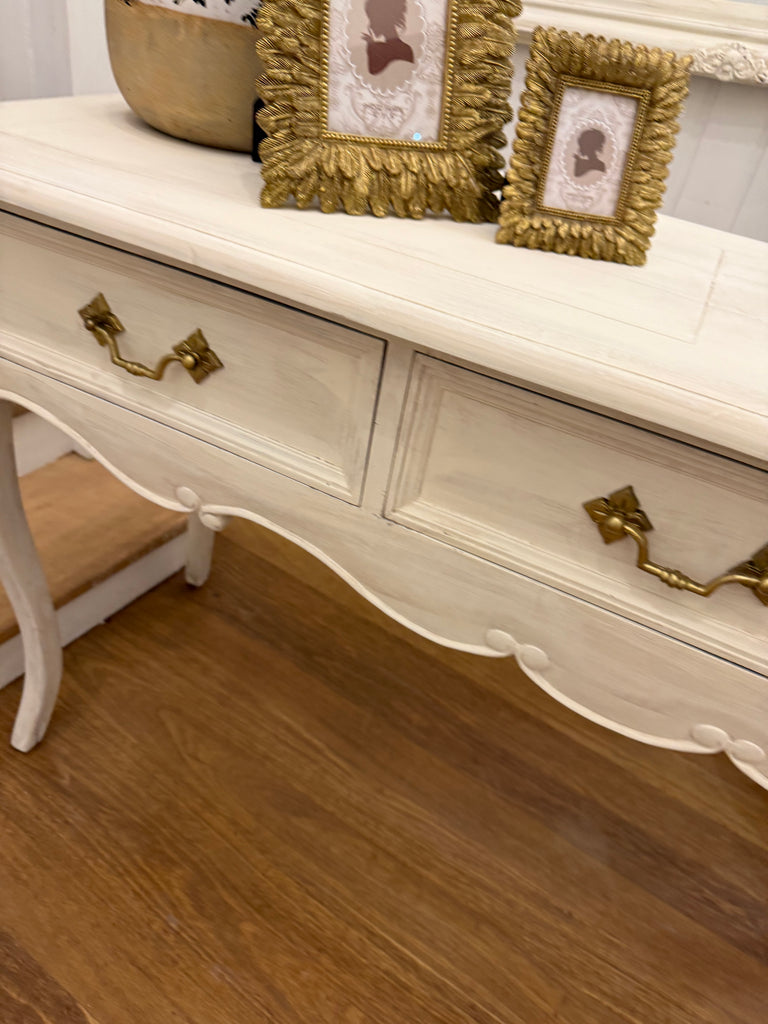 Solid Wood French Provincial Style Console Table and Mirror