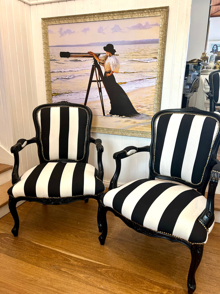 2 x Large French Style Armchairs