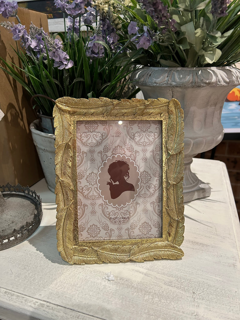 Gold Coloured Feather Frame