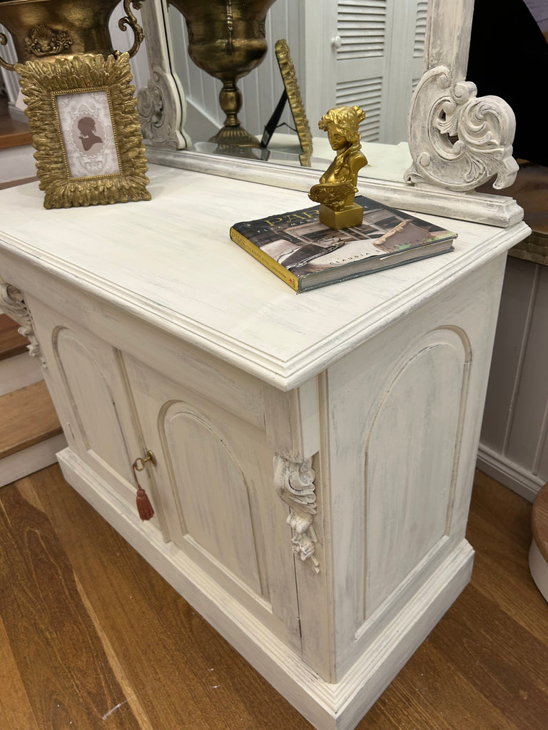 Solid Wood Small Buffet and Mirror