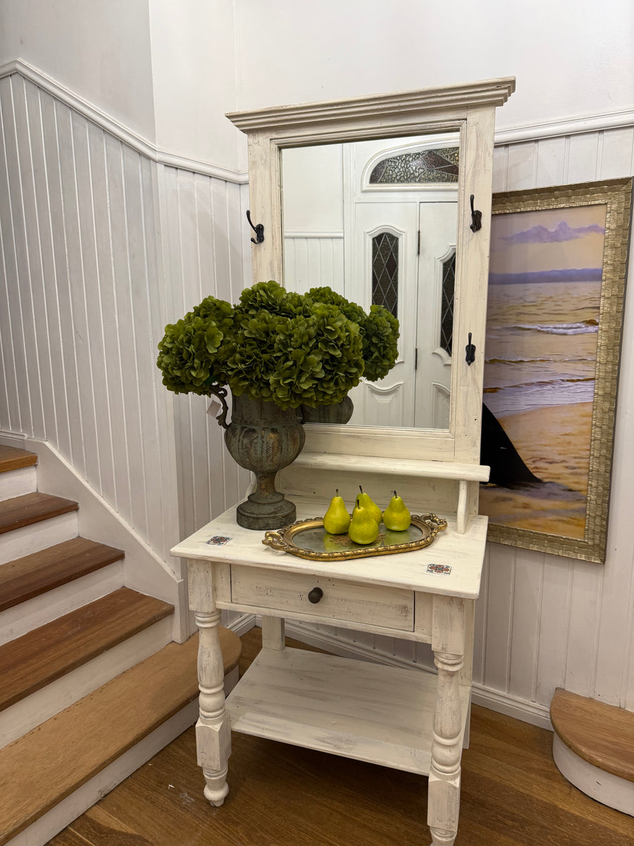 Solid Wood Rustic Provincial Style Hall Stand