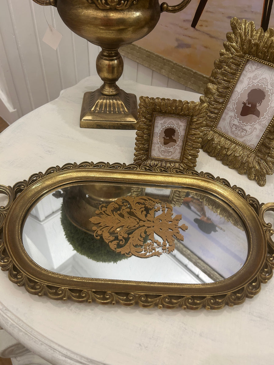 Vintage Look Mirrored Tray