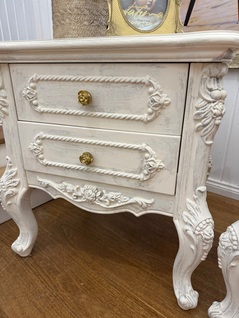 2 x French Provincial Style Bedside Tables