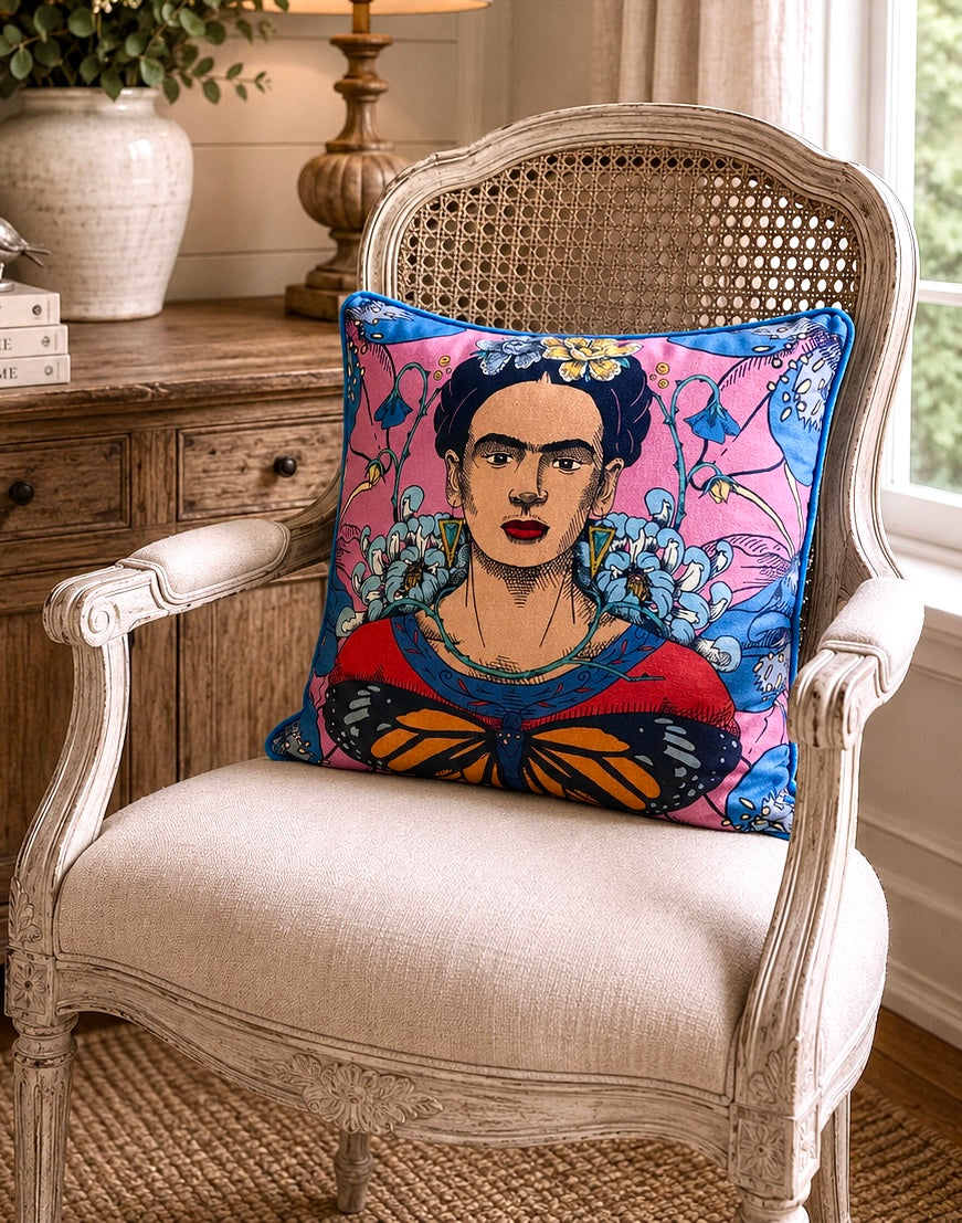 Frida Kahlo Velvet Cushion