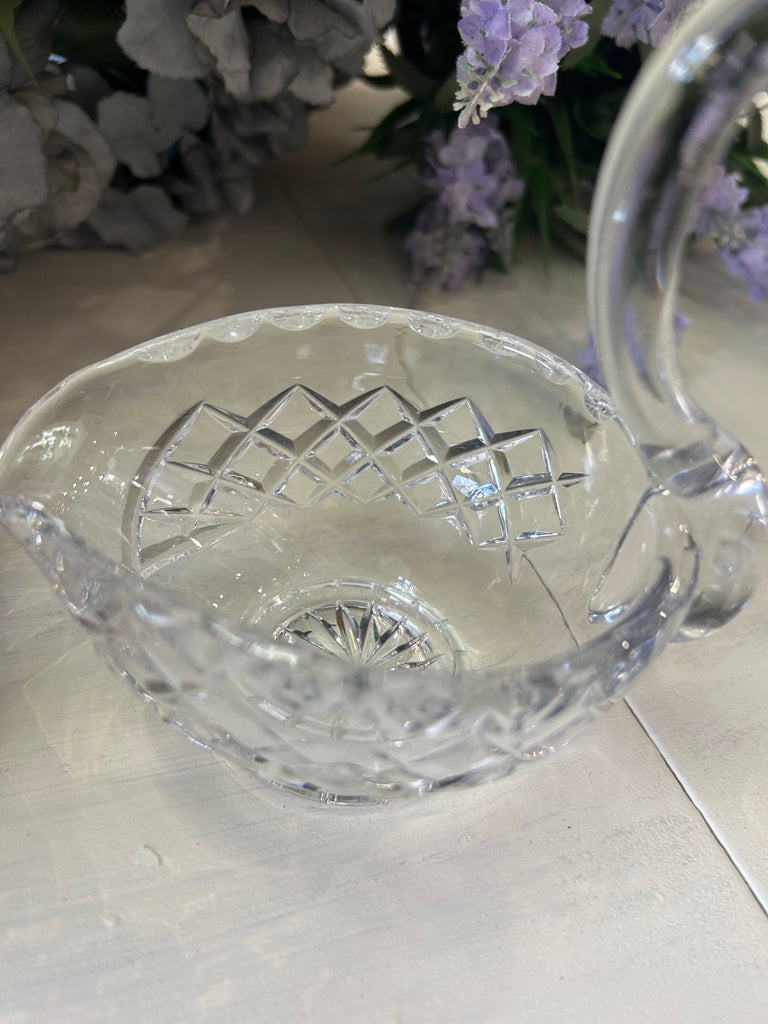 Small vintage glass Swan gravy boat