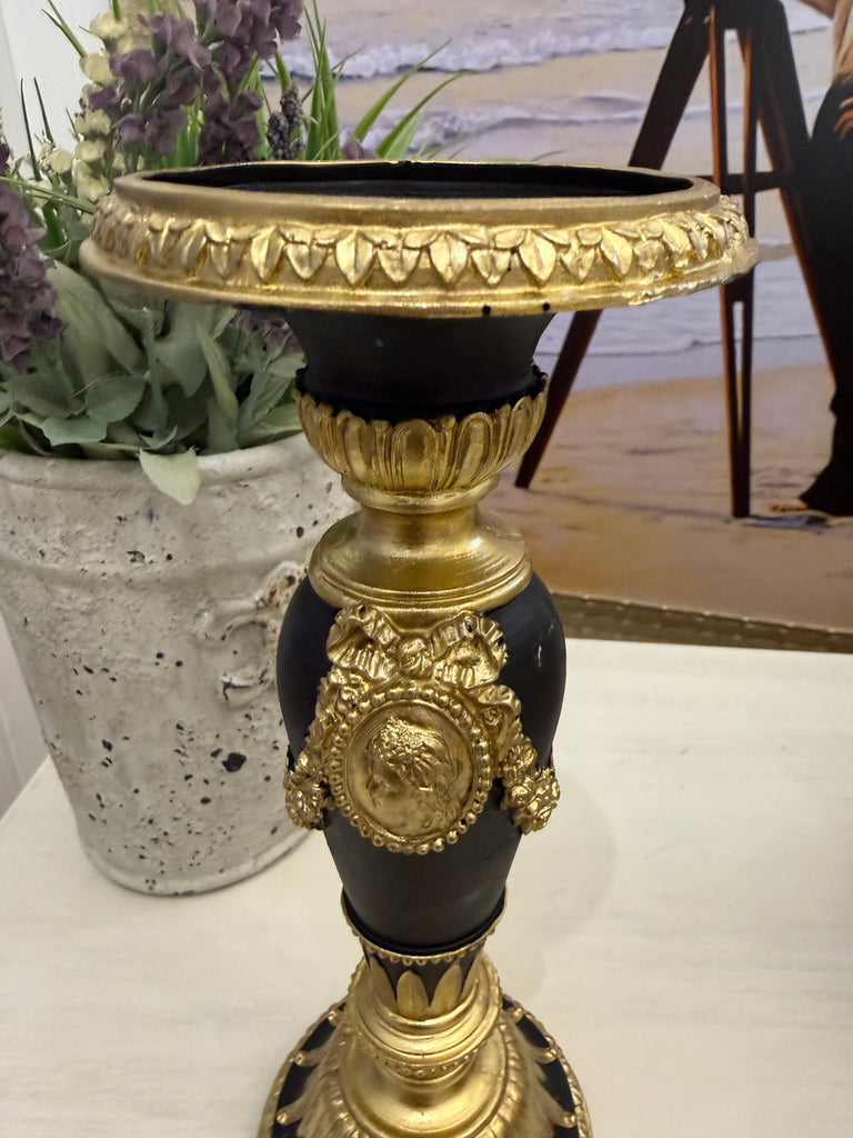 Elegant Black and Gold Candle Holders