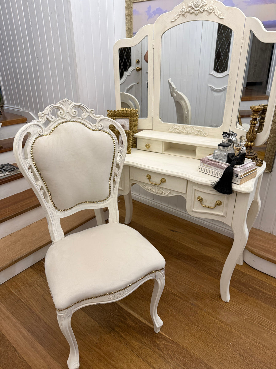 French Provincial Style Dressing Table and Chair