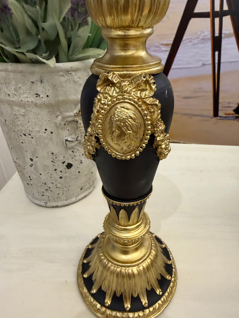 Elegant Black and Gold Candle Holders