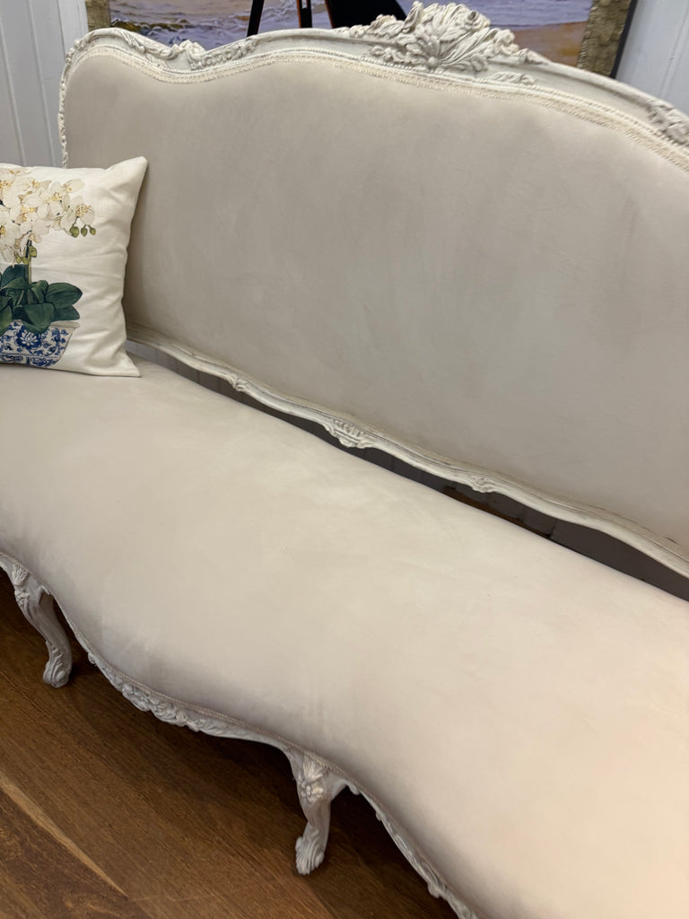 Vintage Reupholstered French Provincial Style 3 Seater Sofa