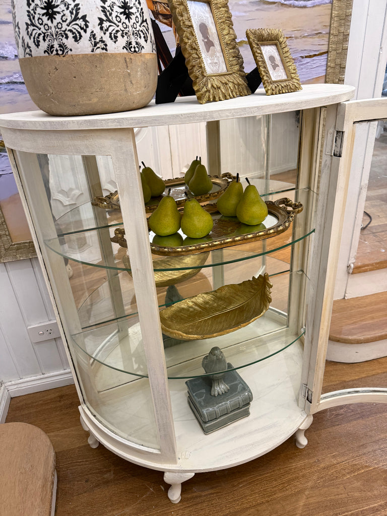 Vintage Queen Anne French Provincial Style Display Cabinet
