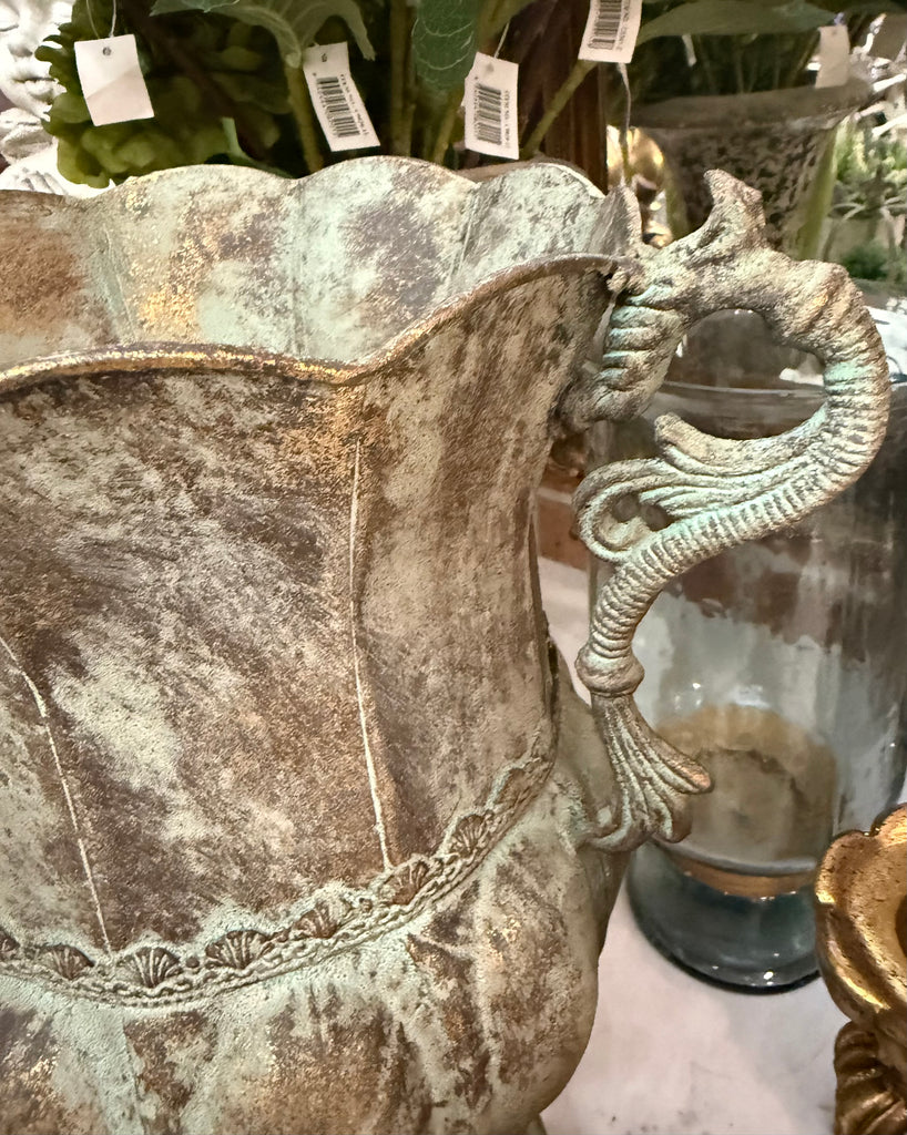 Antique Looking Metal Vase/ Urn