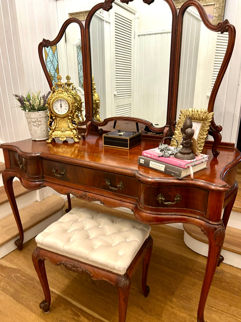 Antique Dressing Table and Stool