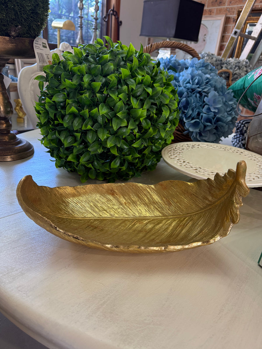 Gold Coloured Feather Tray