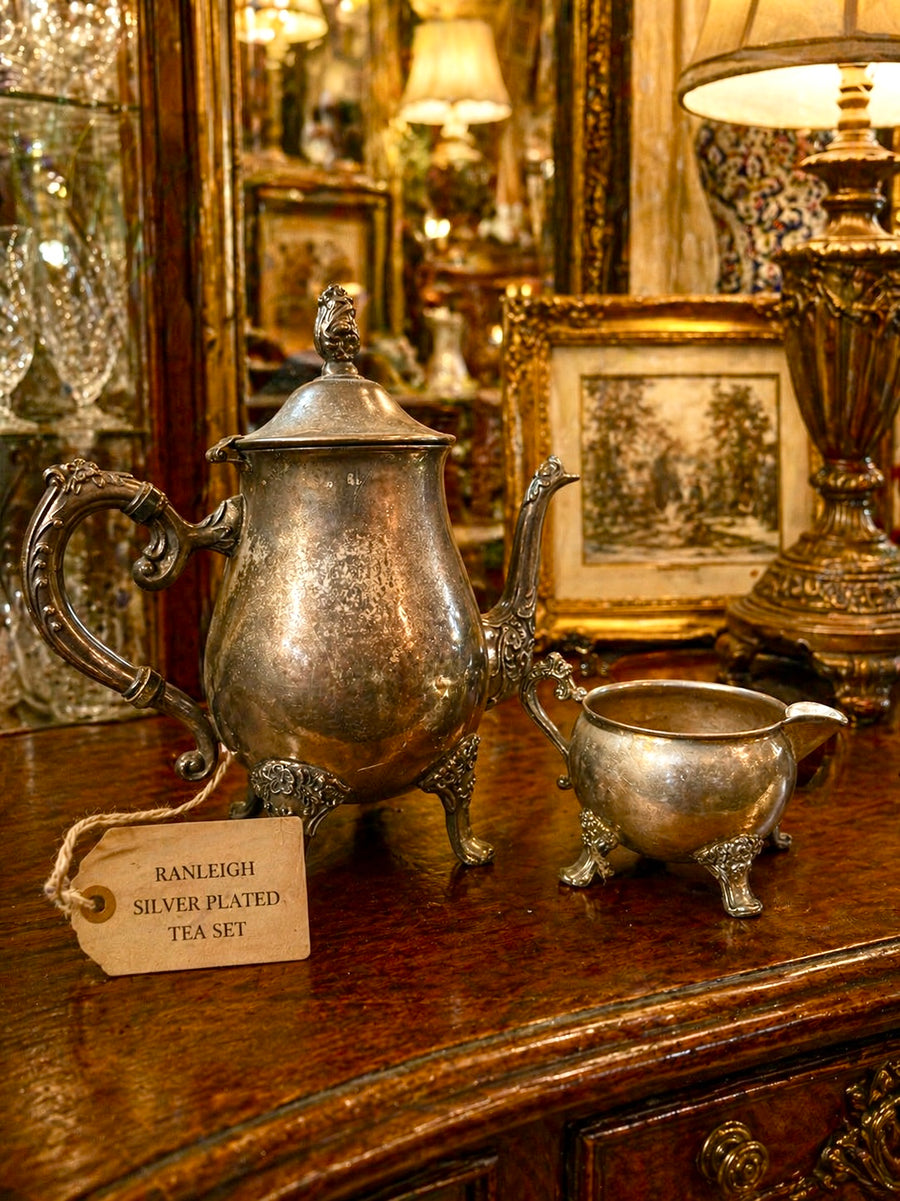 Vintage Ranleigh Silver Plated Tea pot and Creamer