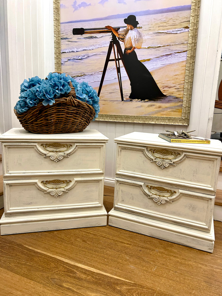 2 x Small Vintage Berryman Bedside Tables