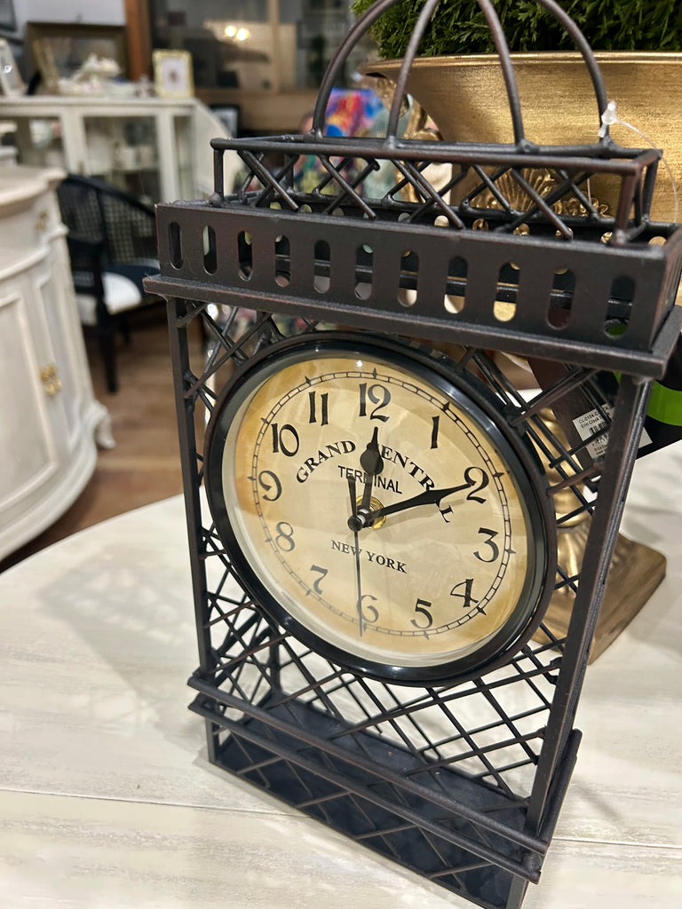 Black Metal Standing Clock