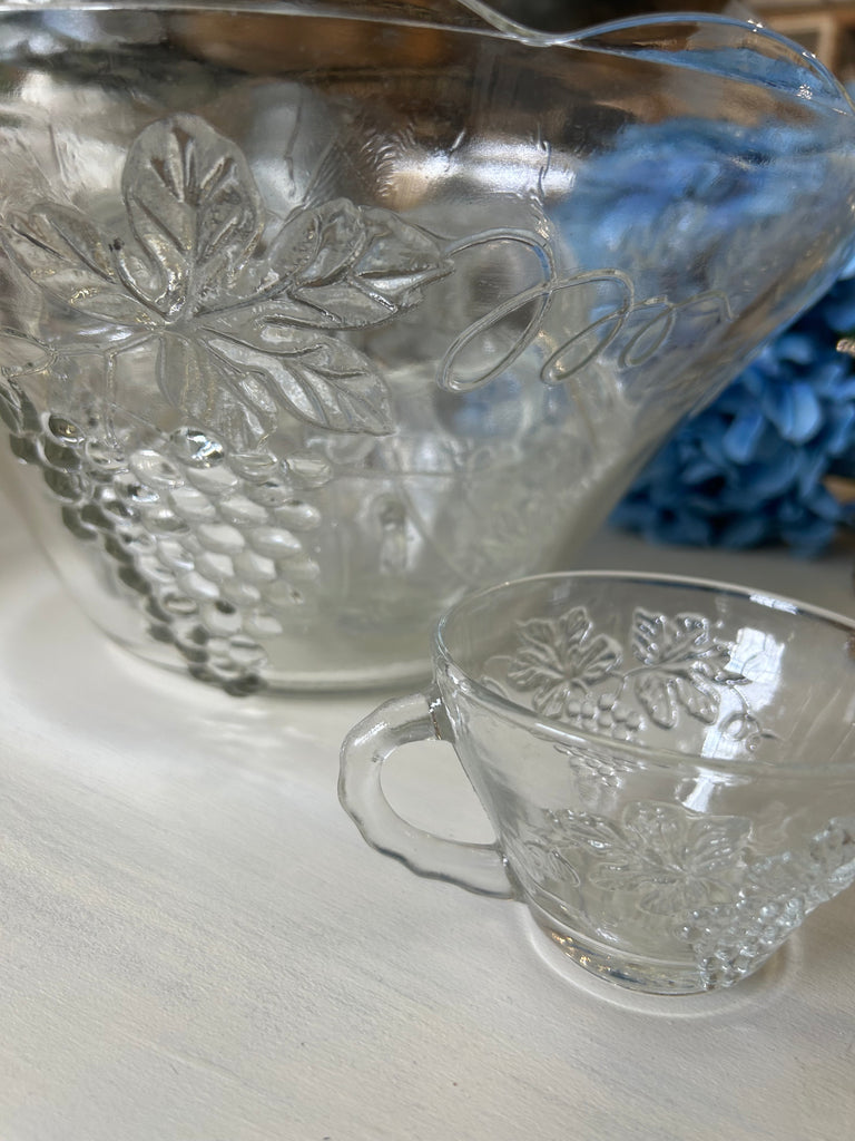Vintage punch bowl set