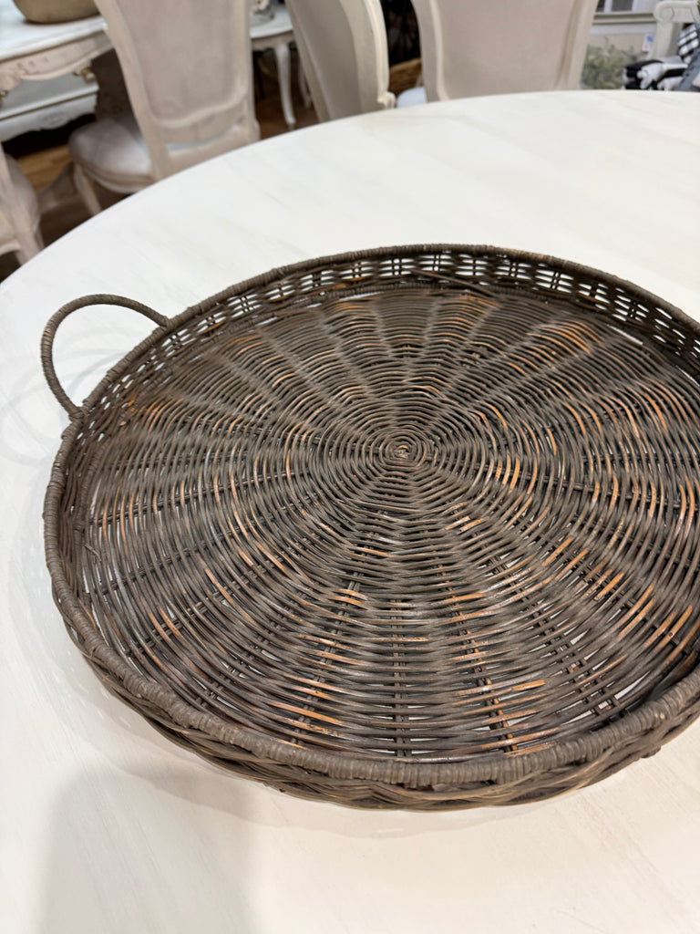 Large Rattan Tray & Cloche