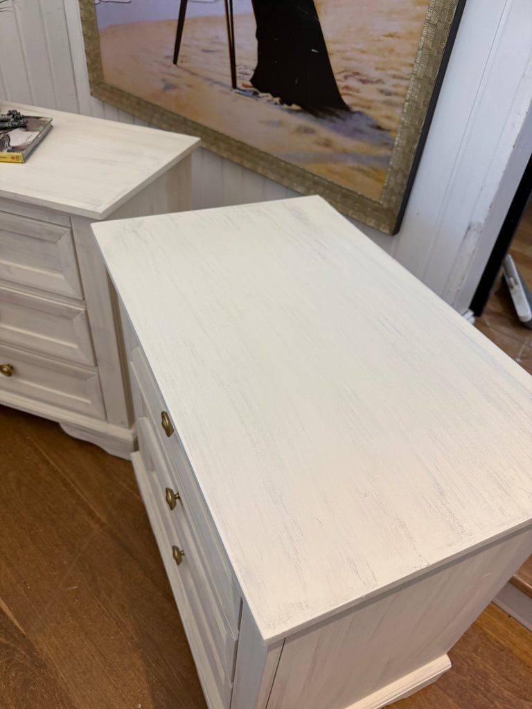 2 x Rustic Provincial Bedside Tables