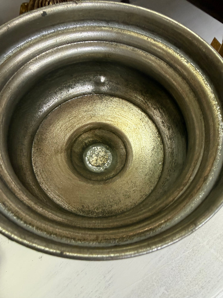 Small Antique Silver Look Metal Urn